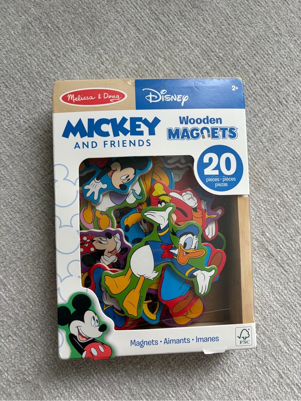 NEW Melissa & Doug Disney Mickey & Friends Wooden Magnets 20 Piece Set